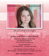 Natural Pink Bat Mitzvah Invitation